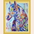 Алмазная картина с фигурными стразами COLOR KIT "Цветочная лошадь" 